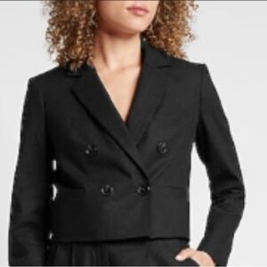 Express Women's Black Double-Breasted Blazer